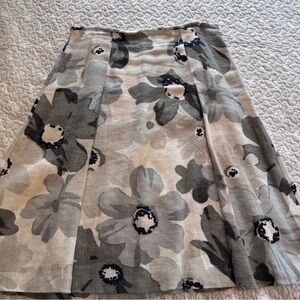 Zara Woman Linen Blend Pleated Knee Length Skirt EUC 10-12